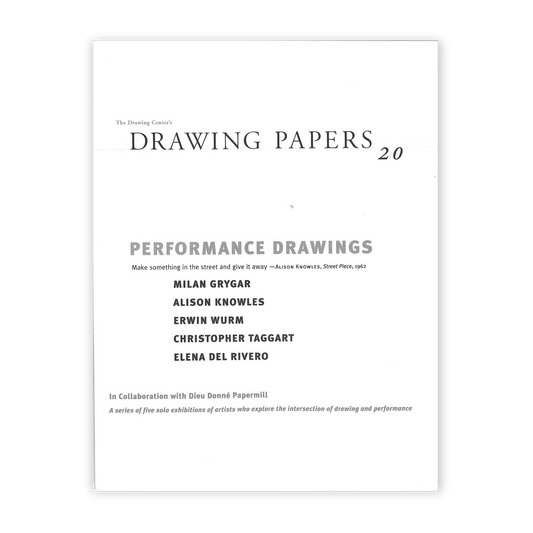 Front cover for "Performance Drawings"