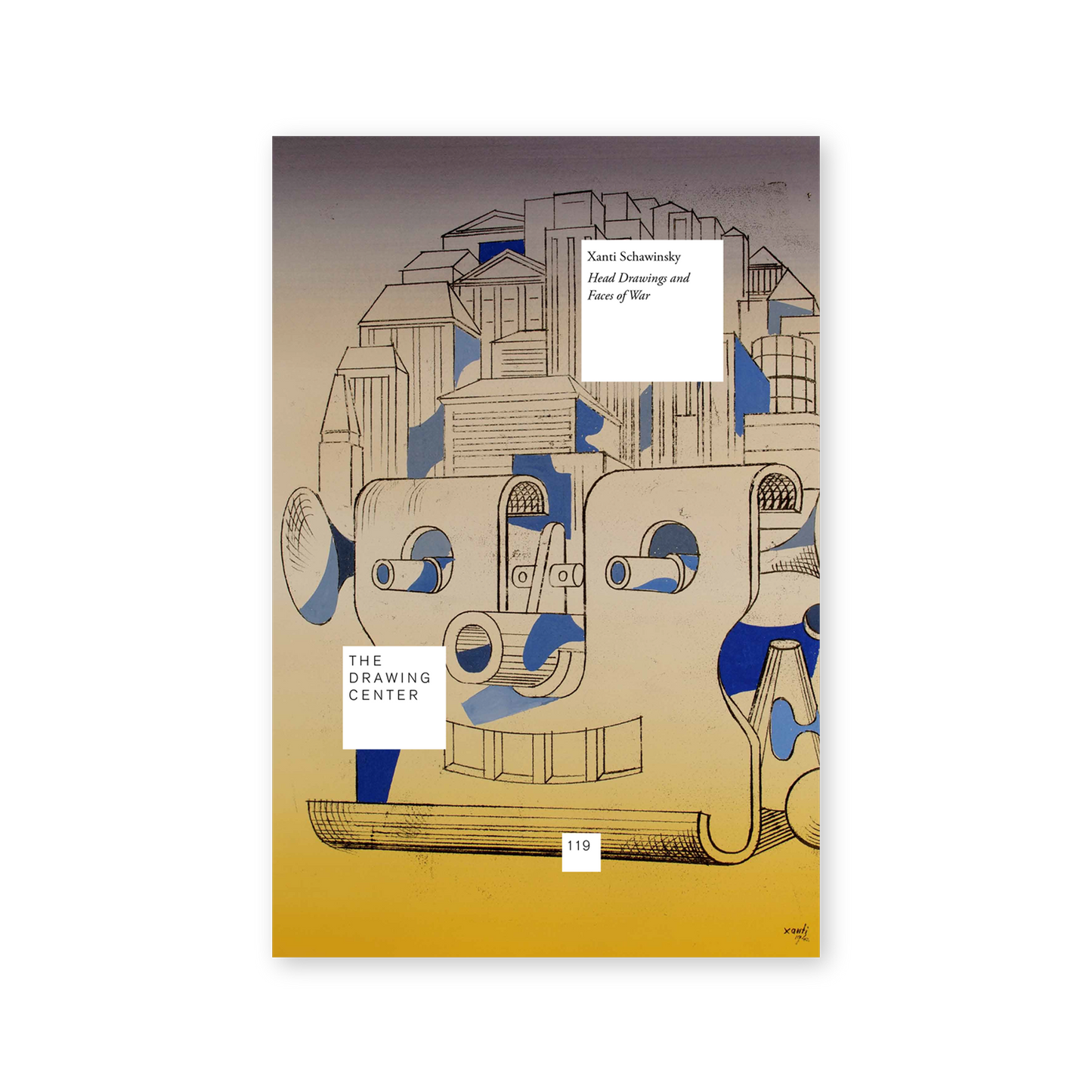 Front cover for "Xanti Schawinsky: Head Drawings and Faces of War"