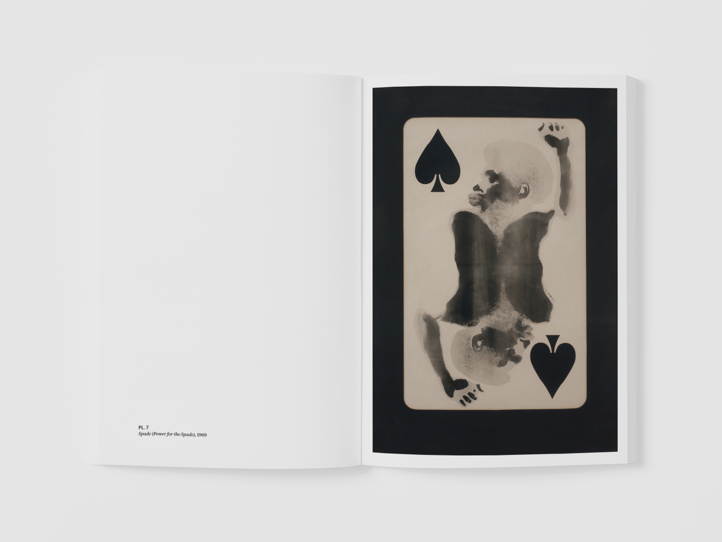 A sample page from "David Hammons, Body Prints" featuring a plate and accompanying text about the artwork.