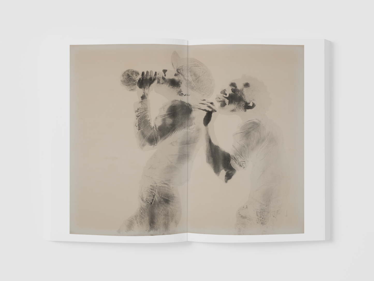 A sample page from "David Hammons, Body Prints" featuring an artwork from the show.
