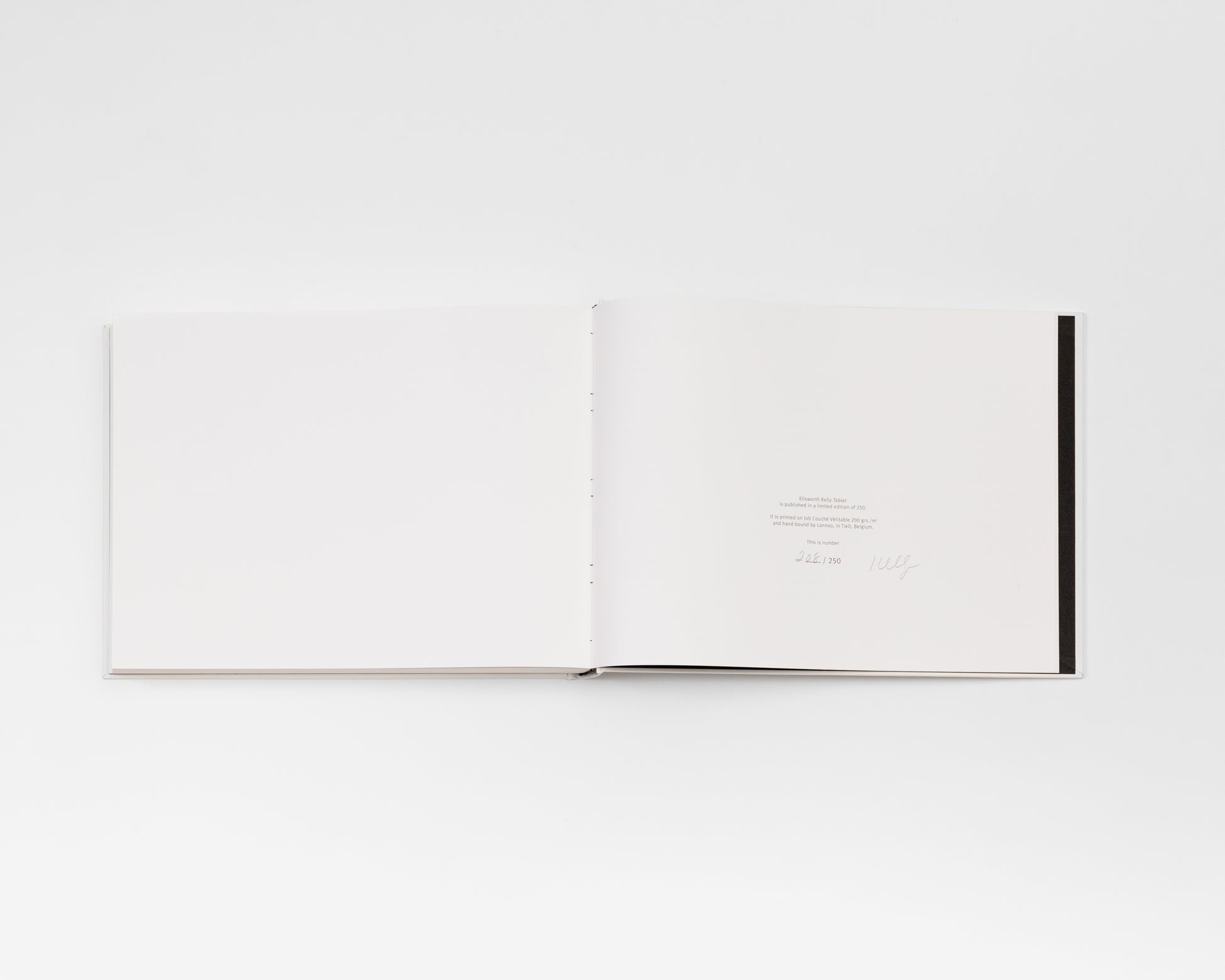 Inside pages of "TABLET" by Ellsworth Kelly.