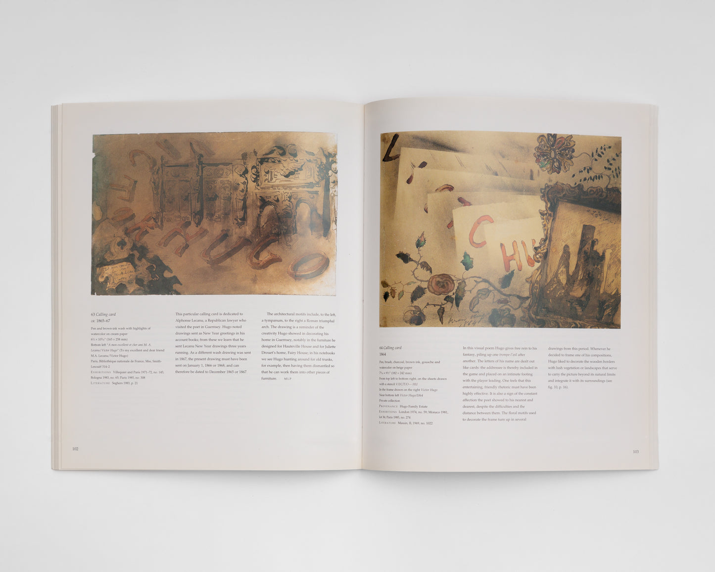 Inside images of "Shadows of a Hand: The Drawings of Victor Hugo"
