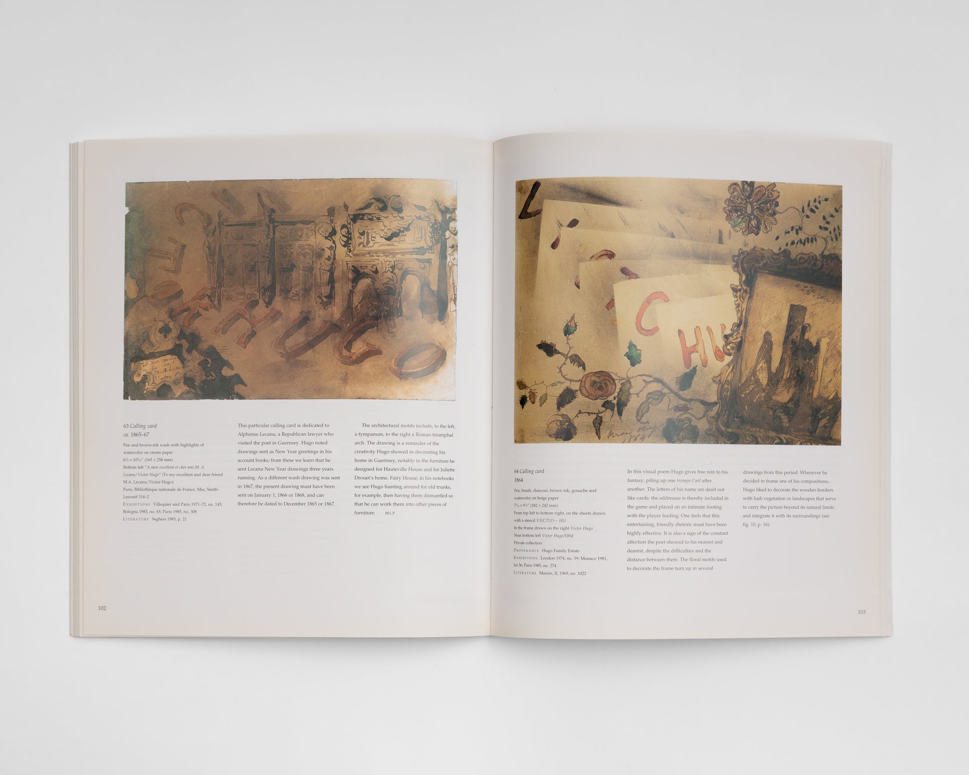 Inside images of "Shadows of a Hand: The Drawings of Victor Hugo"