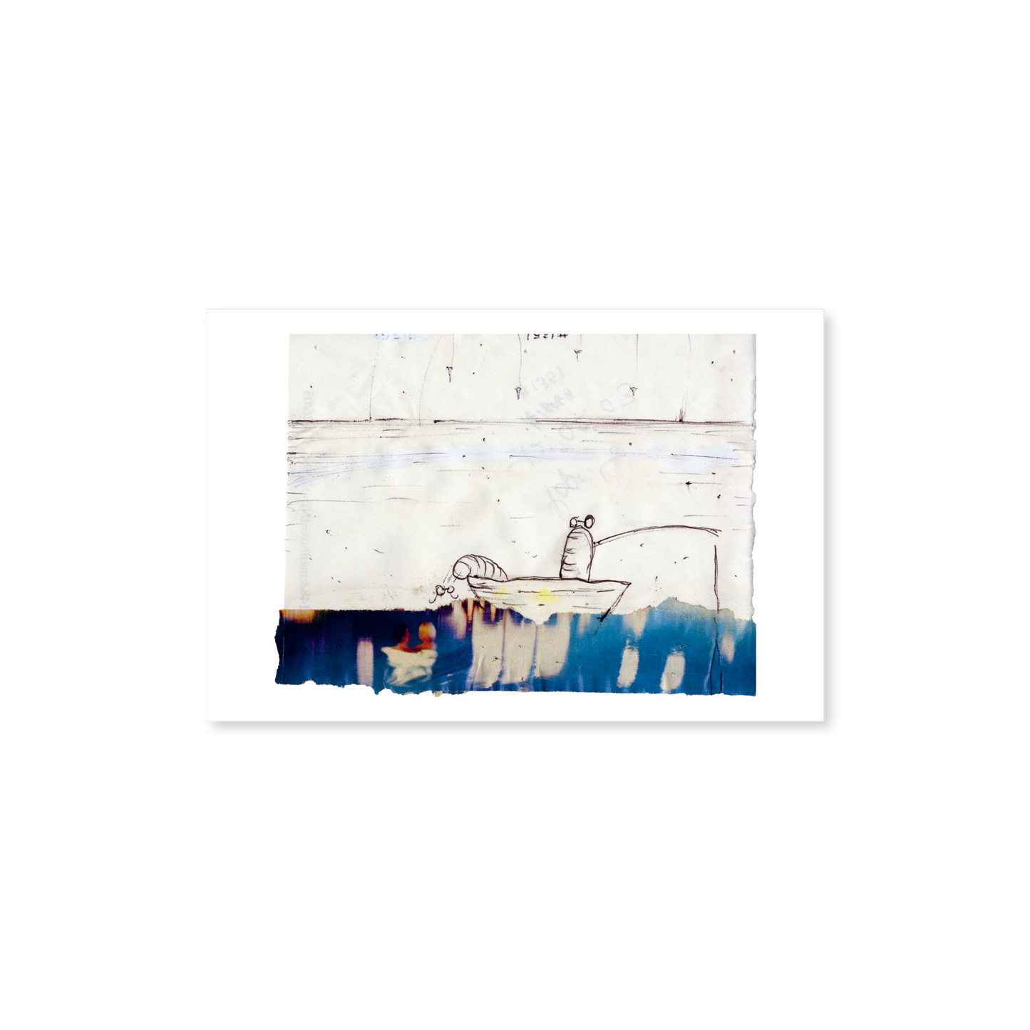 Pope.L Postcard - Failure Drawing #1351, Fishing Story, 2003