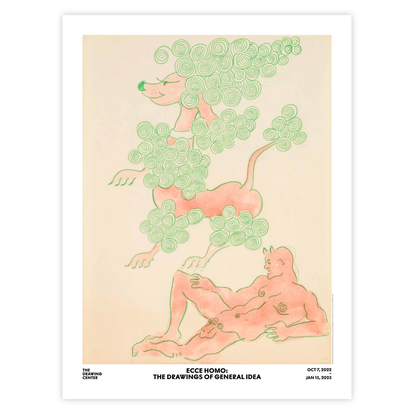 Ecce Homo Poster featuring a reproduction of the artwork The Temptation of the Continental Poodle, 1992, by General Idea.