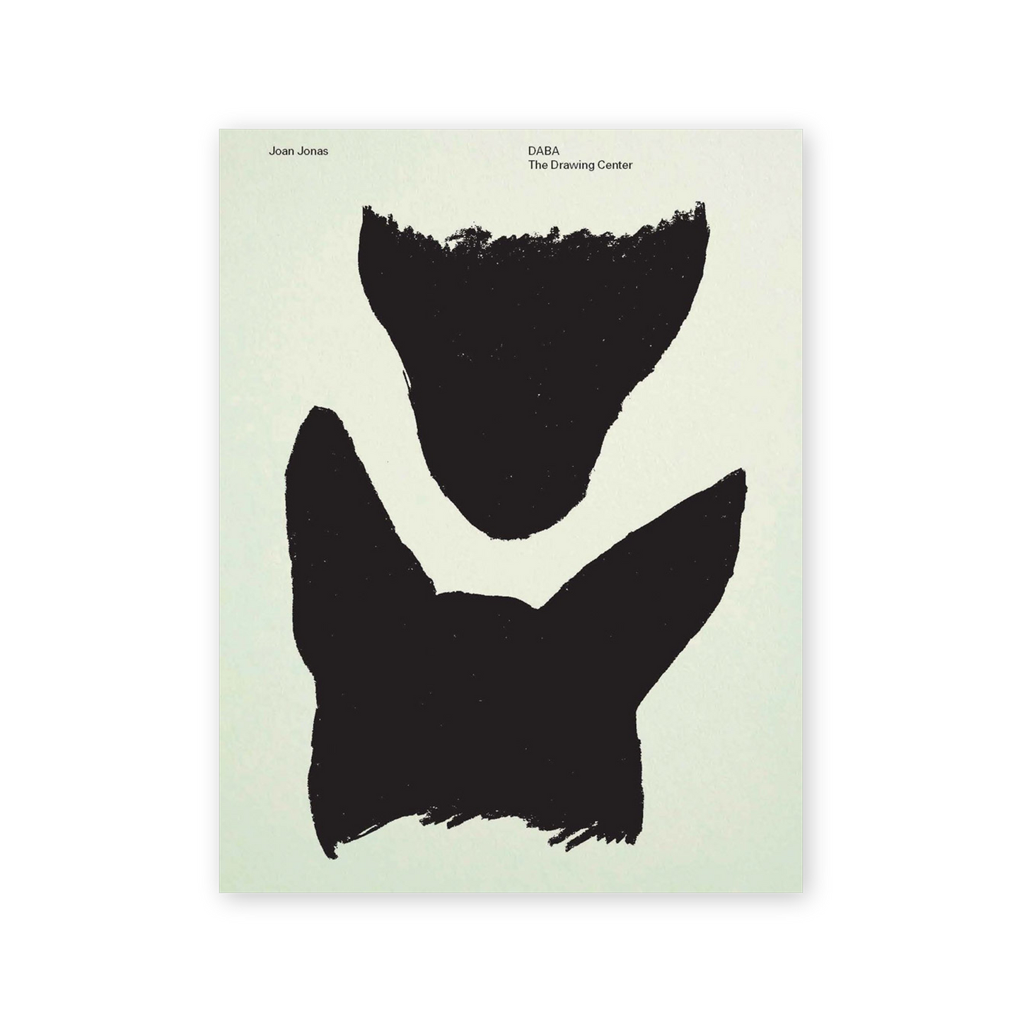 Two veritcally placed, roughly sketched dog heads in black at the center of an off-white background. Small text is printed at the top of the image.